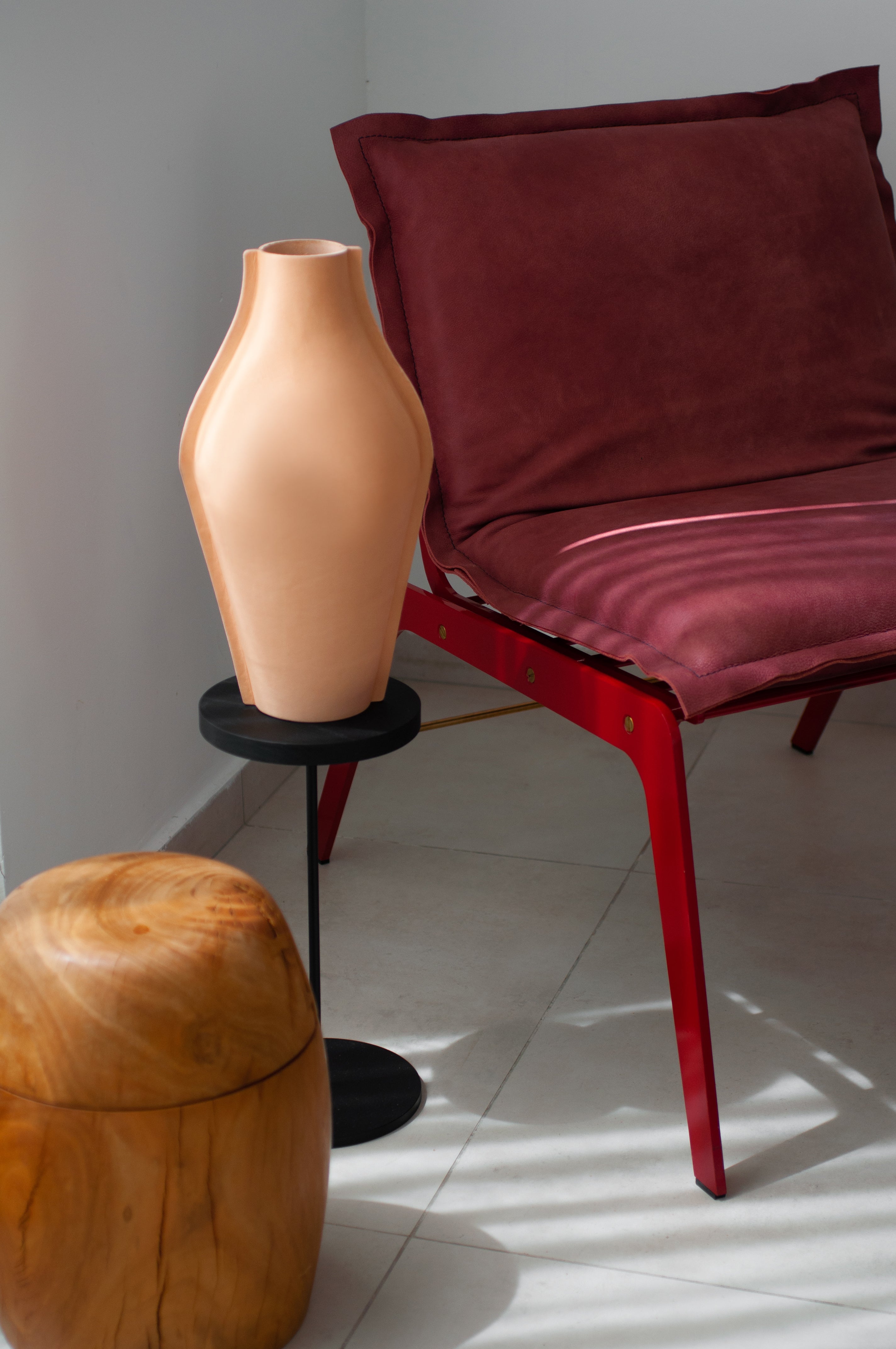 Talia Luvaton leather vases